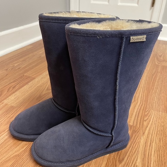 Women’s BearPaw Emma Tall Blue Suede Boots SZ 6 - Picture 2 of 11